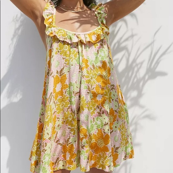 UO Ruffled Floral Mini Sundress - Picture 1 of 4